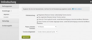 General settings online booking