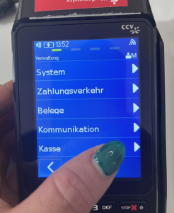 Administration menu on CCV Mobile Terminal