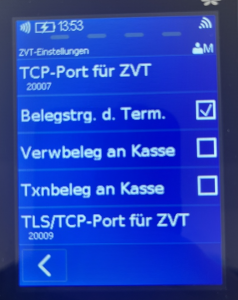 Activate receipt control by terminal, remove additional checkmarks