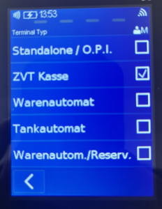 Set Terminal Type to ZVT